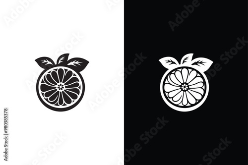 Lemon Light Silhouette Art in Minimalist Style.