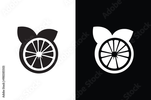 Lemon Light Silhouette Art in Minimalist Style.