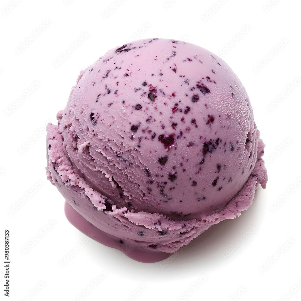 Scoop of blueberry ice cream isolated on white background Scoop of blueberry ice cream isolated on white background