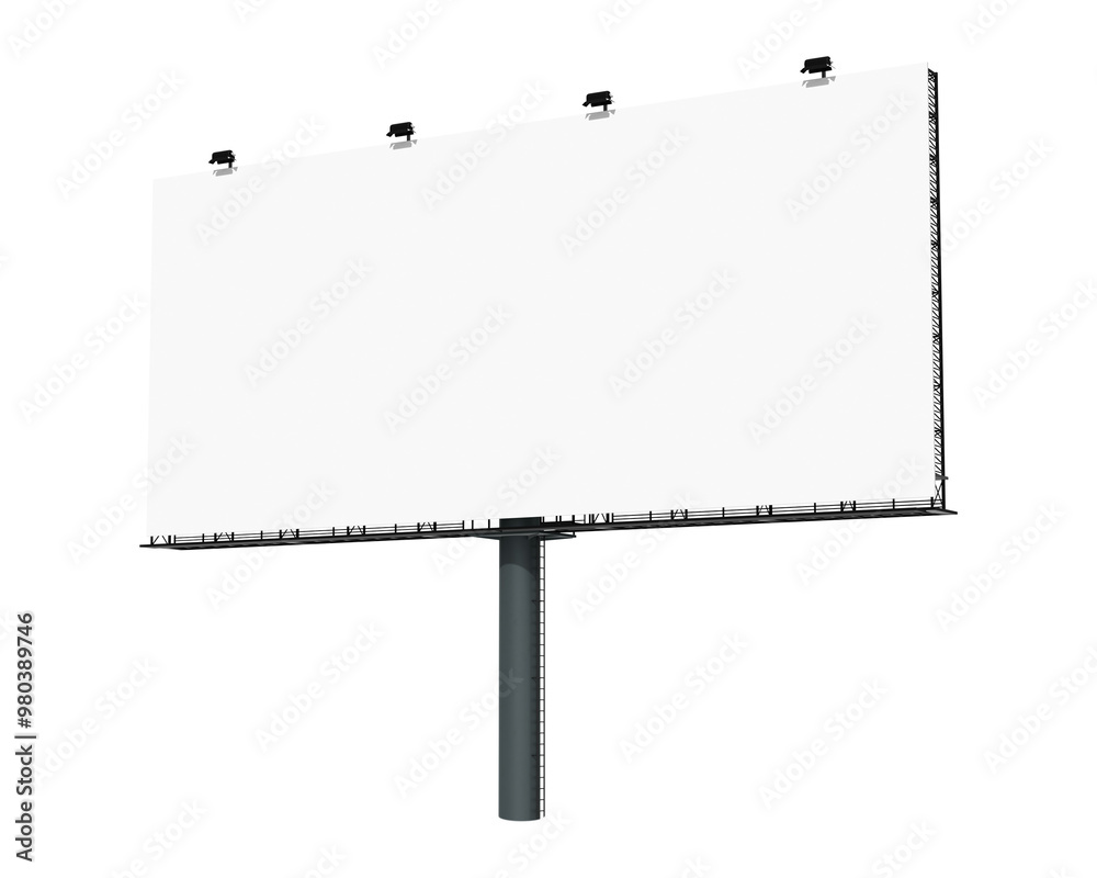 Obraz premium 3D billboard sign png, blank advertisement on transparent background