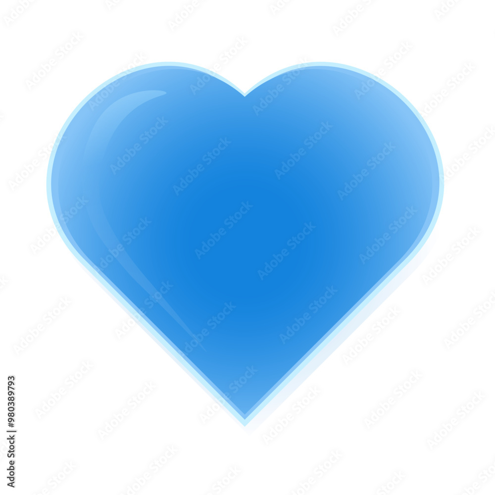 Blue heart isolated on white. Vector illustration. Decor, decorative element. Blue heart isolated on white. Vector illustration. Decor, decorative element.