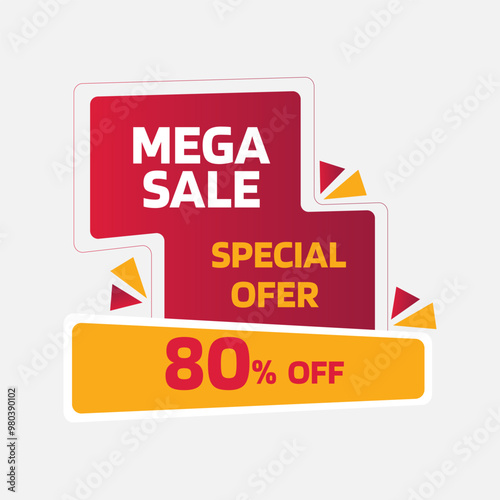 Mega Sale Offer Tag Fully Editable Vector or EPS