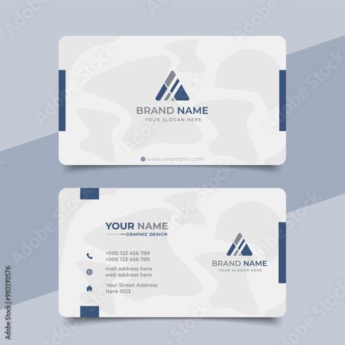 Creative modern blue business card design  name card corporate visiting card and simple clean template vector design