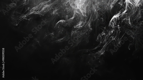 Abstract Dark Smoke Wallpaper. Swirling dark smoke against a black background.