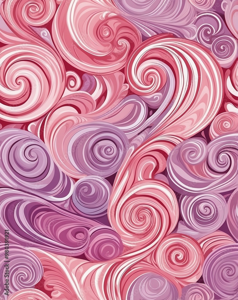 Subtle candy cane swirls with gradient of blush to pastel purple Subtle candy cane swirls with gradient of blush to pastel purple