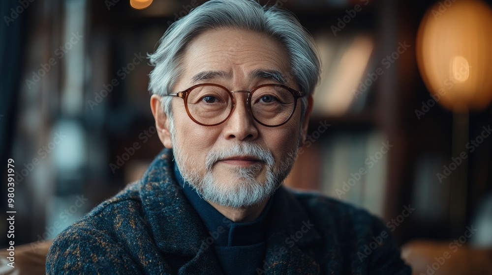 Portrait of a Senior Asian Man with a Kind Expression Portrait of a Senior Asian Man with a Kind Expression
