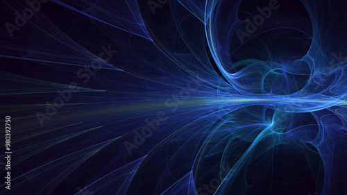 3D manual rendering abstract technology fractal background. Its not AI Generatd illustration.