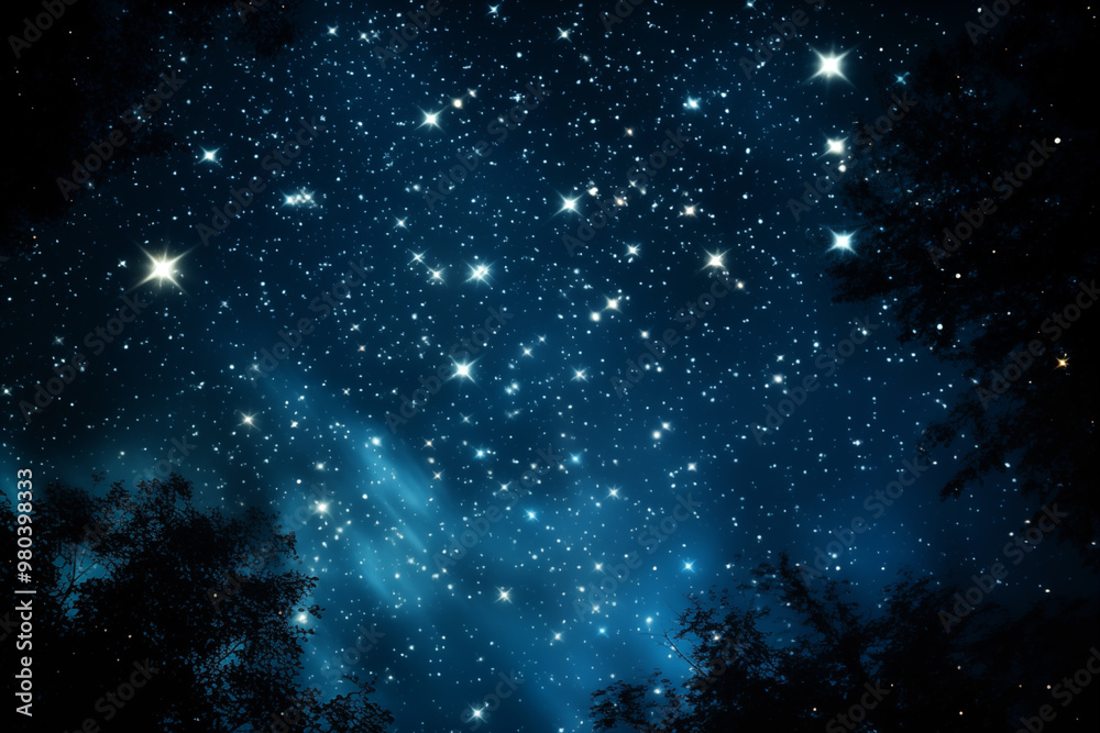 Fototapeta premium Stars in the Sky. Night landscape. Galaxy night landscape