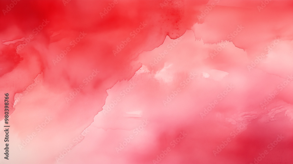 Obraz premium Red watercolor background. Watercolour painting soft textured