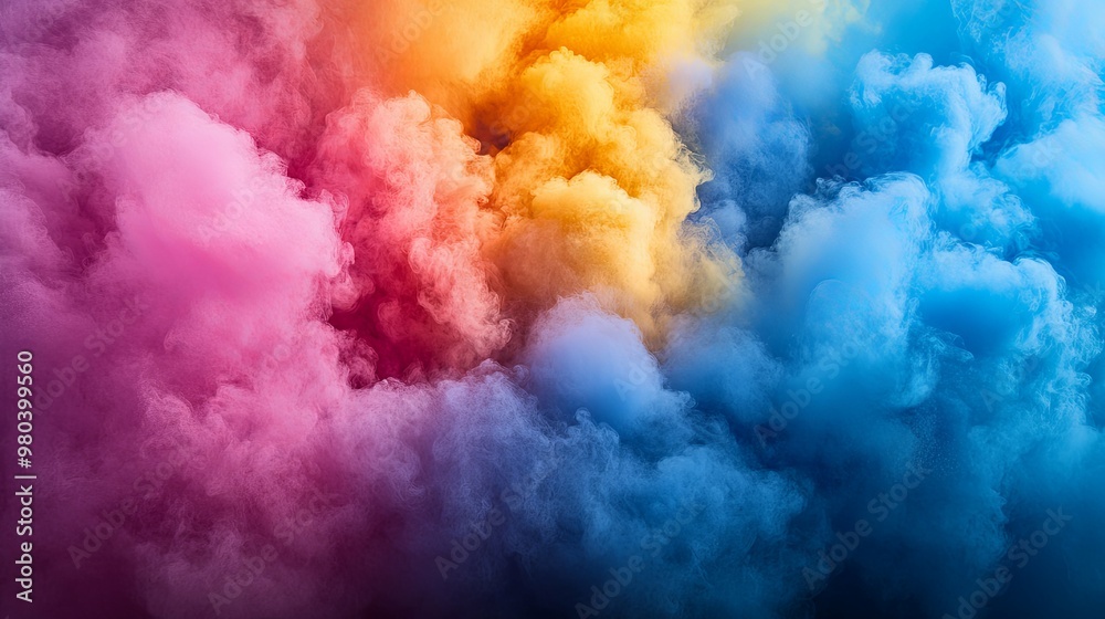 Abstract Colorful Smoke Swirling and Mixing in a Dark Background Abstract Colorful Smoke Swirling and Mixing in a Dark Background