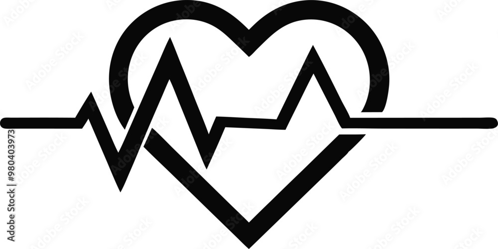 Heartbeat Icon Isolated on White Background Vector Illustration Heartbeat Icon Isolated on White Background Vector Illustration