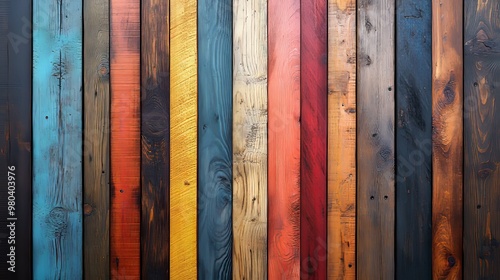 Multicolored Vertical Wooden Planks