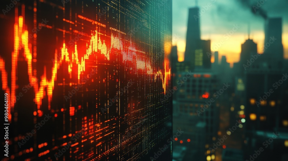 Digital display shows interest rate reduction and business communication, inventory management, planning and problem solving. Digital display shows interest rate reduction and business communication, inventory management, planning and problem solving.