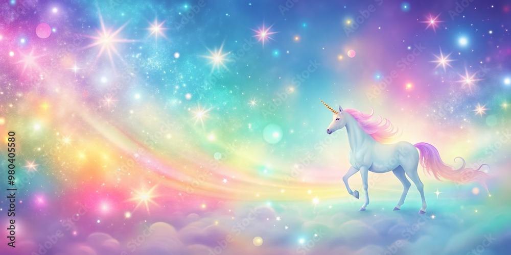 Whimsical pastel rainbow unicorn background featuring sparkling stars, hazy pink fantasy sky, charming holographic area, and fairy iridescent gradient backdrop with dreamy atmosphere. Whimsical pastel rainbow unicorn background featuring sparkling stars, hazy pink fantasy sky, charming holographic area, and fairy iridescent gradient backdrop with dreamy atmosphere.