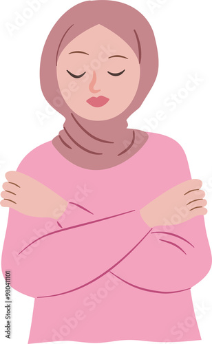 breast cancer survivor women character illustration