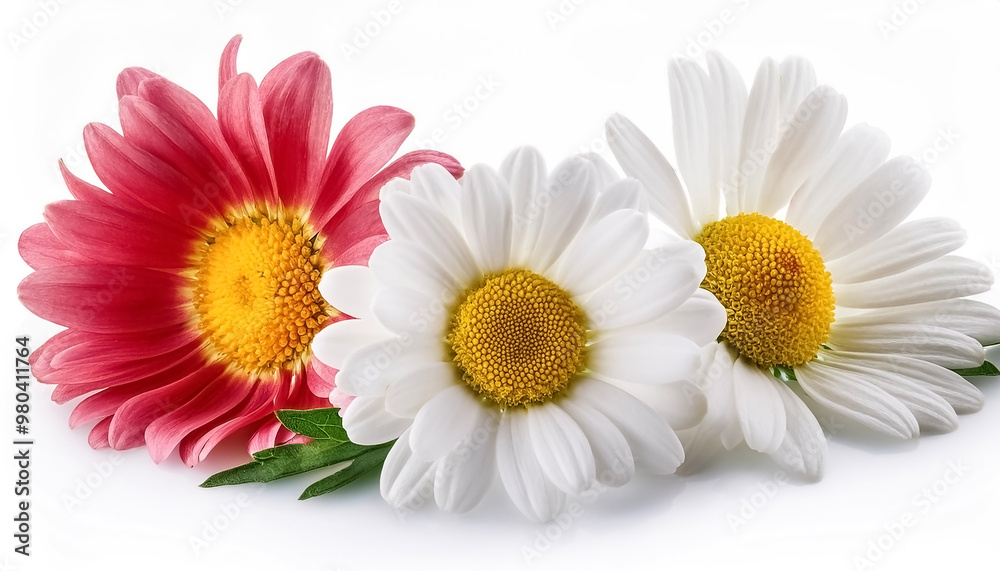 Obraz premium daisy flowers isolated on white background