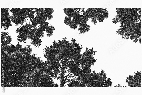 tree on sky abstract texture dot art
