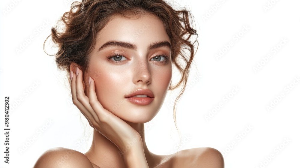 beautiful female face posing gracefully, portrait, skincare beautiful female face posing gracefully, portrait, skincare