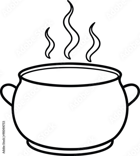 Enhance your designs with a minimalistic outline of a cooking flame vector
