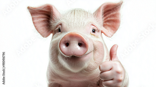 A happy pig giving a thumb ...
