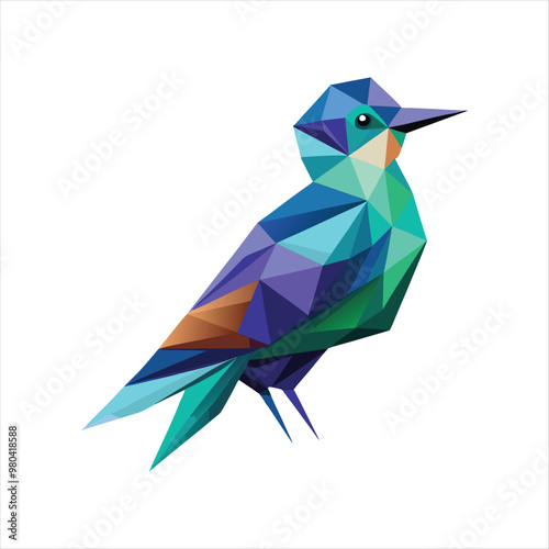 Low Poly Triangle shape vector birds