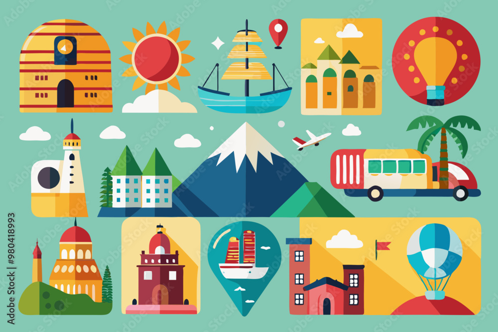 vector illustration of travel icon set vector illustration of travel icon set