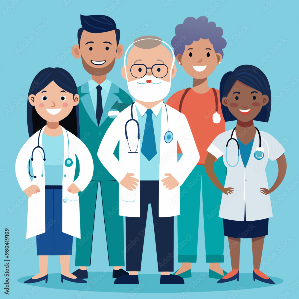vector illustration of group of doctors vector illustration of group of doctors