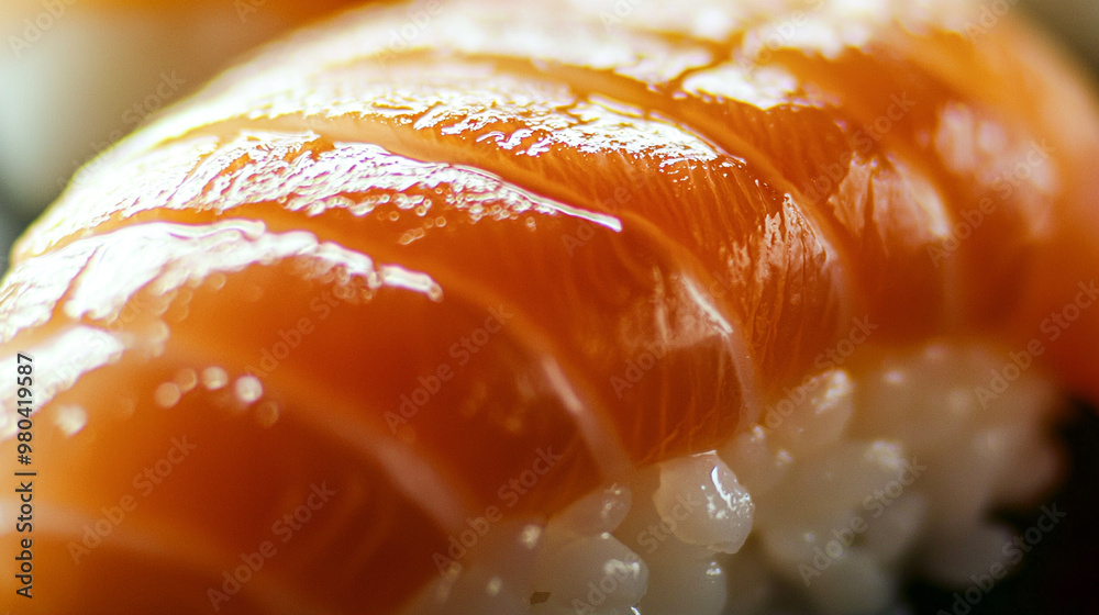 Close-up of salmon sushi Close-up of salmon sushi