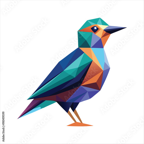 Low Poly Triangle shape vector birds