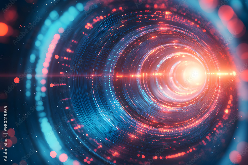 Futuristic Bitcoil Logo on Abstract Background Futuristic Bitcoil Logo on Abstract Background