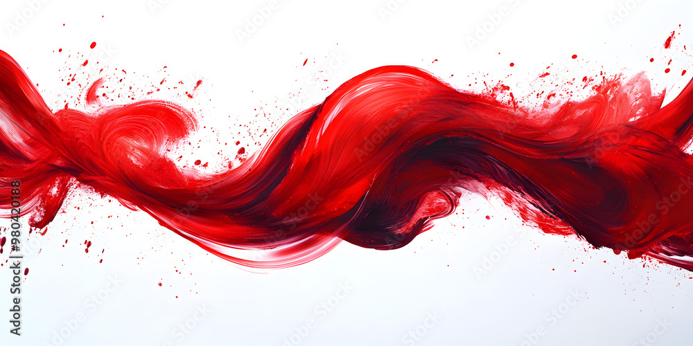 Calligraphy Painting with Red and Crimson Swirls Calligraphy Painting with Red and Crimson Swirls