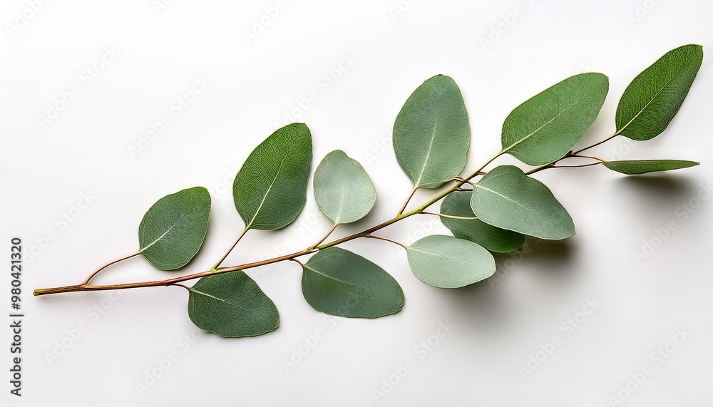 eucalyptus branch isolated on white background eucalyptus branch isolated on white background