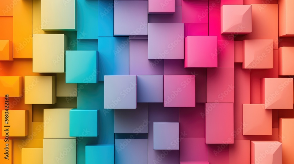 Obraz premium Colorful Cuboid Cascade