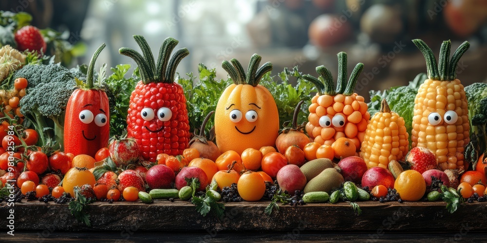 The magical cityscape where every fruit and vegetable is animated with lively charm and personality