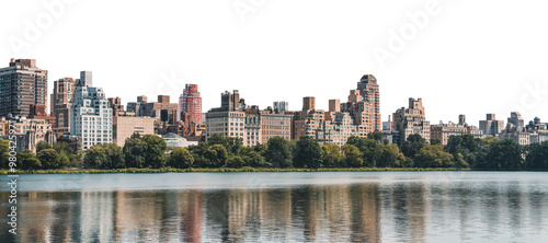 Canvas Print Manhattan skyline with various buildings and a waterfront
