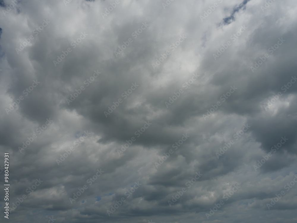 Fototapeta premium Cumulonimbus cloud formations on tropical sky , Nimbus moving , Abstract background from natural phenomenon and gray clouds hunk , Thailand