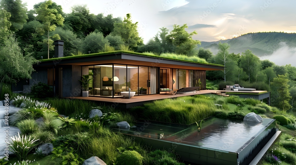 Eco Friendly Smart Home Blending with Lush Natural Landscape Eco Friendly Smart Home Blending with Lush Natural Landscape