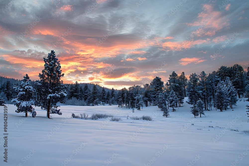winter landscape with snow covered tree winter landscape with snow covered tree