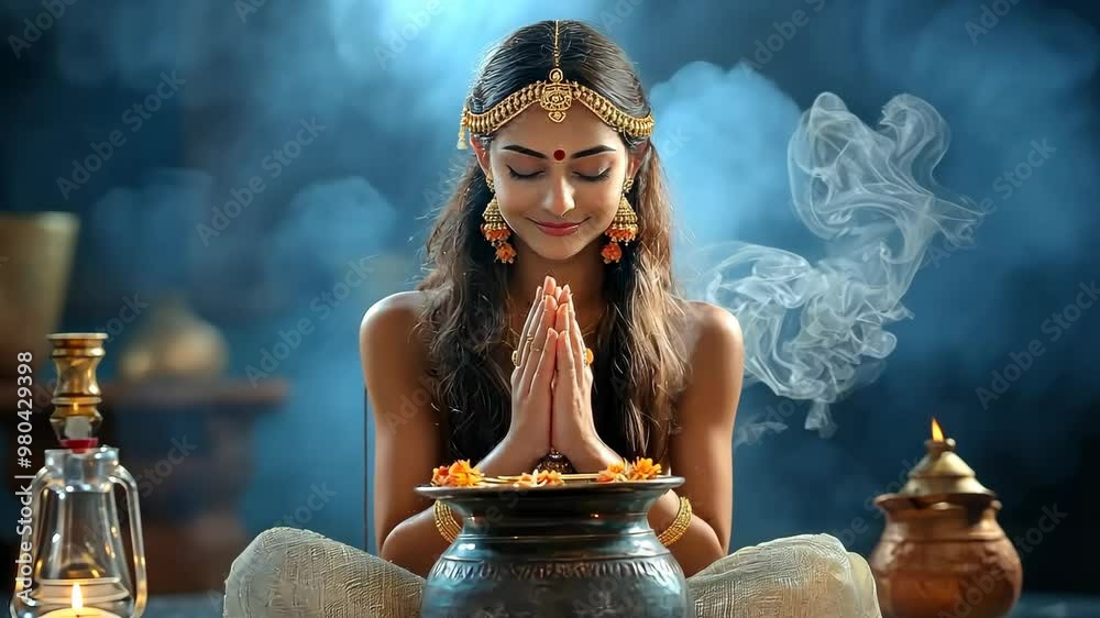 Celebrating prosperity: happy Dhanteras, highlighting a golden pot brimming with coins, symbolizing wealth and good fortune in this auspicious festival, bringing joy and prosperity to households