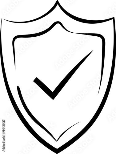 A shield with a check mark on it