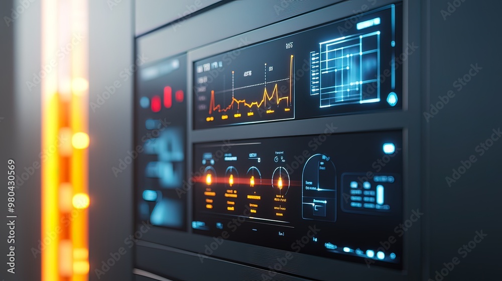 Futuristic Tech Interface with Data Visualizations Futuristic Tech Interface with Data Visualizations
