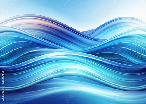 Blue abstract wave background with white background. ai generative.