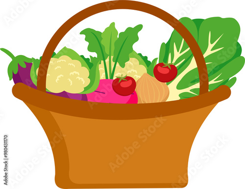 Vegetable Basket Illustration