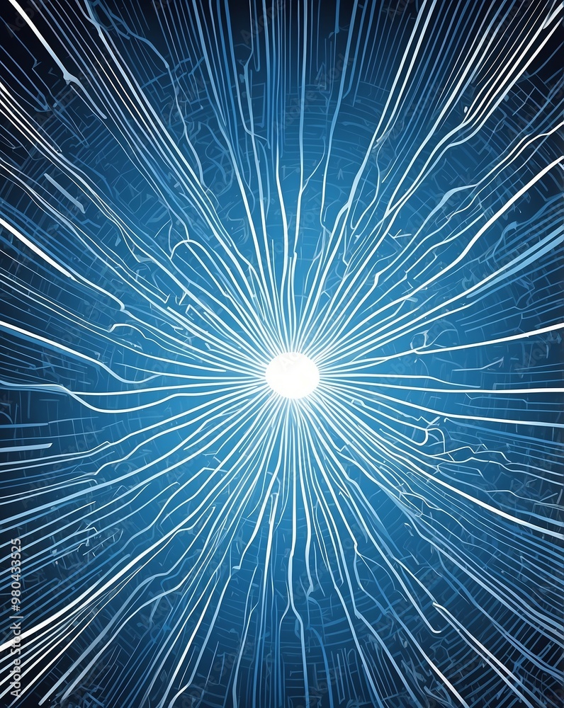 Obraz premium Electric energy pattern with blue to bright white gradient