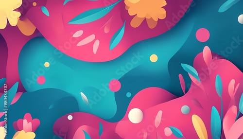 Illustration of season floral background cartoon design