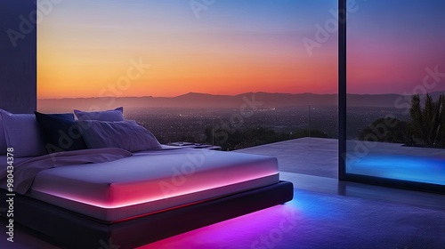 Smart Bedroom Setup with Sleep-Tracking Smart Mattress photo