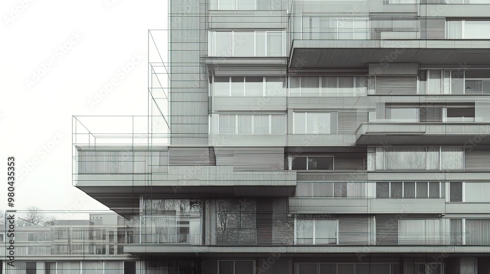 Modern Architecture with Geometric Lines Modern Architecture with Geometric Lines