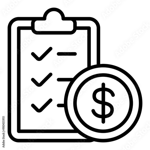 Financial Management line icon