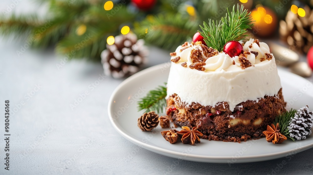 Festive Holiday Cake Decoration Festive Holiday Cake Decoration