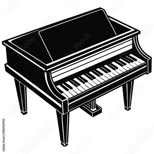 piano keys isolated on white
